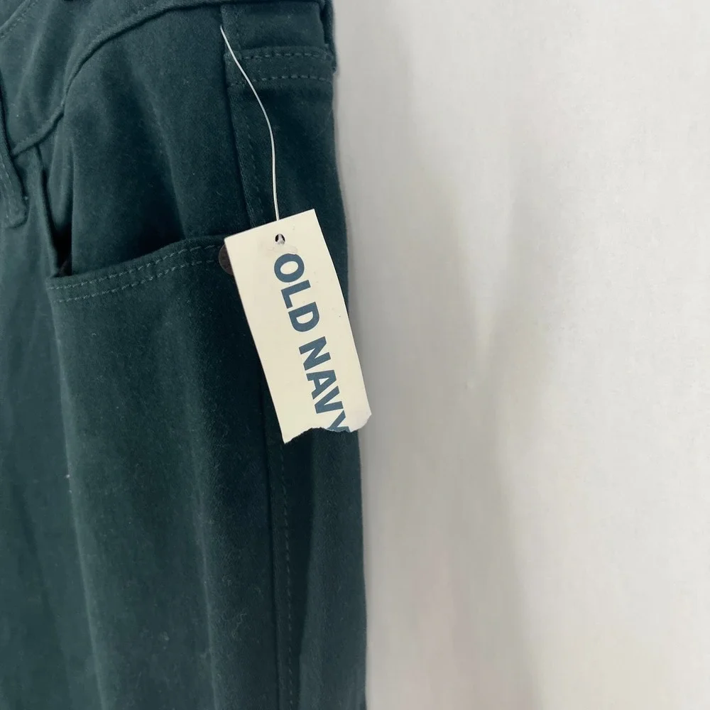 Old Navy Rockstar‎ Jeans Womens 12 Green Brushed Twill Stretch Mid Rise Skinny